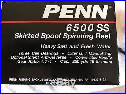 Vintage Penn 6500SS Spinning Fishing Reel Made in USA NEW IN THE BOX NEVER USED