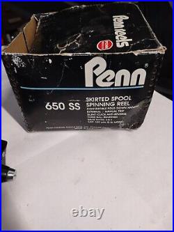 Vintage Penn 650ss Spinning Reel with box and 2 Lube Near Mint