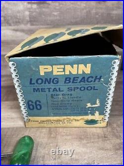 Vintage Penn 66 Long Beach reel with box and paperwork