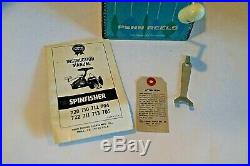 Vintage Penn 704 Greenie Spinfisher Spinning Reel w Box Manual Tool Fishing EUC