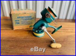 Vintage Penn 704 Spinfisher Spinning Reel withBox & Extra Spool Greenie Works