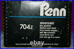 Vintage Penn 704 Z Spinfisher Large Saltwater Fishing Reel