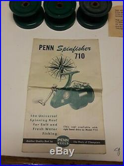 Vintage Penn 710 standard spinfisher. Green Body