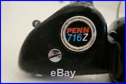 Vintage Penn 716Z Ultra Light Black Spinning Reel Made in The U. S. A