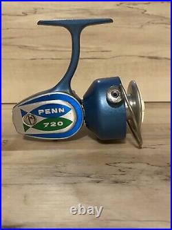 Vintage Penn 720 Blue Spinning Reel