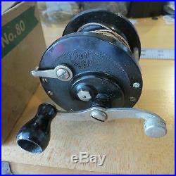 Vintage Penn 80 fishing reel and box (box has damage) c. 1930s (lot#11262)