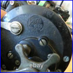 Vintage Penn 85 pat. D fishing reel with vintage tension knob attachment (#9303)