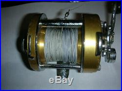 Vintage Penn 920 Gold Annodized Levelmatic Baitcasting Fishing Reel