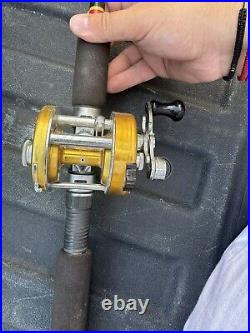 Vintage Penn 920 Levelmatic Fishing Reel Made In The USA Missing Cap On Side