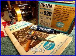 Vintage Penn 920 Levelmatic Heavy Duty Bait casting Reel Bin No. 262