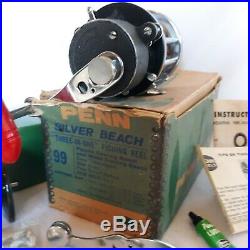 Vintage Penn 99 Silver Beach Reel With Reel-Deal High Speed Trans Original Box