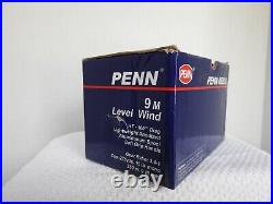 Vintage Penn 9M Level Wind Bait Casting Fishing Reel Made IN USA NEW IN BOX 3.4