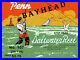 Vintage Penn Bayhead #107 Fishing Reel Box Label Recreated on Satin Canvas