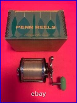 Vintage Penn Beachmaster No. 160 Fishing Reel With Blue & White Vintage Box Mint