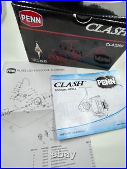 Vintage Penn CLASH CLA5000 Saltwater Spinning Reel, NOS, NIB, prespooled