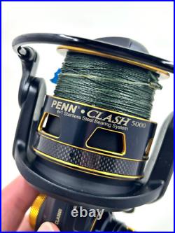 Vintage Penn CLASH CLA5000 Saltwater Spinning Reel, NOS, NIB, prespooled
