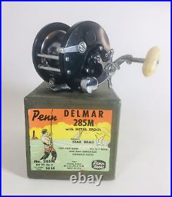 Vintage Penn Delmar 285 Saltwater Fishing Reel in Original Box 285M 250yd No. 9