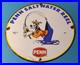Vintage Penn Fishing Reels Goofy Porcelain Tackle Rods Saltwater Gas Pump Sign