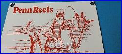 Vintage Penn Fishing Reels Porcelain Rapala Tackle Sales Lures Store Sign