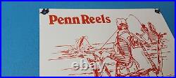 Vintage Penn Fishing Reels Porcelain Rapala Tackle Sales Lures Store Sign