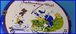 Vintage Penn Fishing Reels Porcelain Sign Saltwater Gear Gas Pump Plate Sign