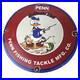 Vintage Penn Fishing Reels Porcelain Sign Tackle Rods Gear Gas Pump Plate Sign
