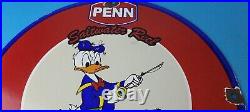 Vintage Penn Fishing Reels Porcelain Sign Tackle Rods Gear Gas Pump Plate Sign