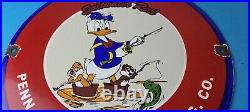 Vintage Penn Fishing Reels Porcelain Sign Tackle Rods Gear Gas Pump Plate Sign