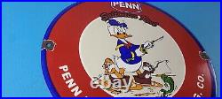 Vintage Penn Fishing Reels Porcelain Sign Tackle Rods Gear Gas Pump Plate Sign