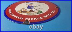 Vintage Penn Fishing Reels Porcelain Sign Tackle Rods Gear Gas Pump Plate Sign