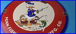 Vintage Penn Fishing Reels Porcelain Sign Tackle Rods Gear Gas Pump Plate Sign