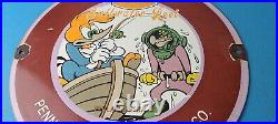 Vintage Penn Fishing Reels Sign Porcelain Tackle Equipment Gas Pump Plate Sign