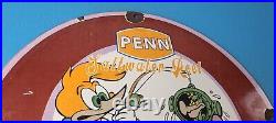 Vintage Penn Fishing Reels Sign Porcelain Tackle Equipment Gas Pump Plate Sign
