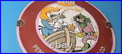 Vintage Penn Fishing Reels Sign Porcelain Tackle Equipment Gas Pump Plate Sign