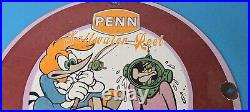 Vintage Penn Fishing Reels Sign Porcelain Tackle Equipment Gas Pump Plate Sign