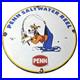 Vintage Penn Fishing Reels Sign Porcelain Tackle Rods Saltwater Gas Pump Sign
