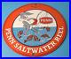 Vintage Penn Fishing Sign Reels Porcelain Tackle Gas Pump Plate Sign