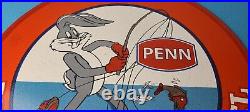 Vintage Penn Fishing Sign Reels Porcelain Tackle Gas Pump Plate Sign