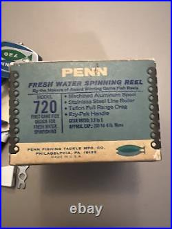 Vintage Penn Fresh Water Spinning Reel Model 720 Minty Looks Unused