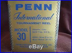 Vintage Penn International 30 Big Game Reel withBox (#2) EXCELLENT COND