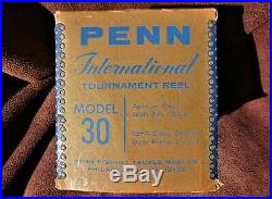Vintage Penn International 30 Big Game Reel withBox, Paper, Bag, etc. GOOD COND