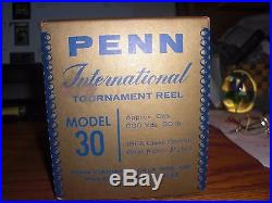 Vintage Penn International 30 Big Game Reel withBox and Paperwork