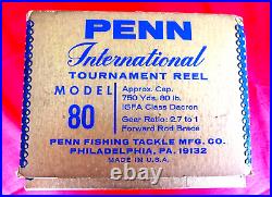 Vintage Penn International 80 Big-Game Trolling Reel Box, Paper NEW OTHER! A