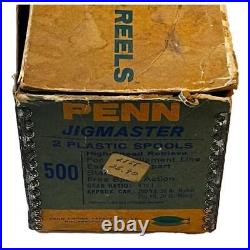 Vintage Penn Jigmaster 500 Fishing Reel & Spare Bakelite Spool and Original Box