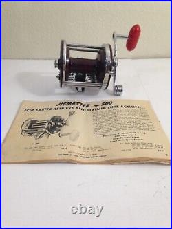 Vintage Penn Jigmaster 500 Fishing Reel With Nice Chrome & Manual