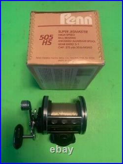 Vintage Penn Jigmaster 505hs Fishing Reel With Newell Reel Base & Clamp + Box