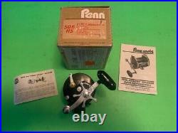 Vintage Penn Jigmaster 506hs Fishing Reel With Newell Reel Base & Clamp + Box
