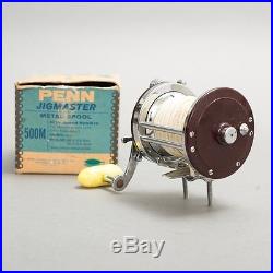 Vintage Penn Jigmaster No. 500 Spinning Fishing Reel + Original Box & Catalog