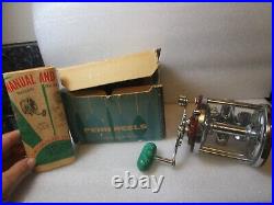 Vintage Penn Jigmaster no 500 metal spool for Monofil line Reel green handle EUC