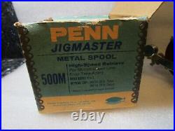 Vintage Penn Jigmaster no 500 metal spool for Monofil line Reel green handle EUC